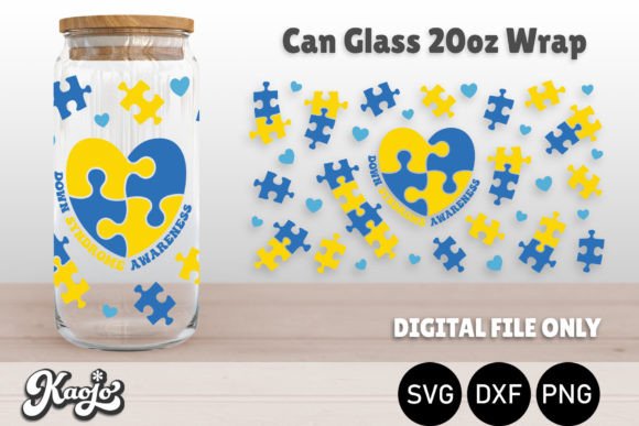 Down Syndrome Awareness 20oz Can Wrap: A Graphic Design Asset for Crafts & Branding