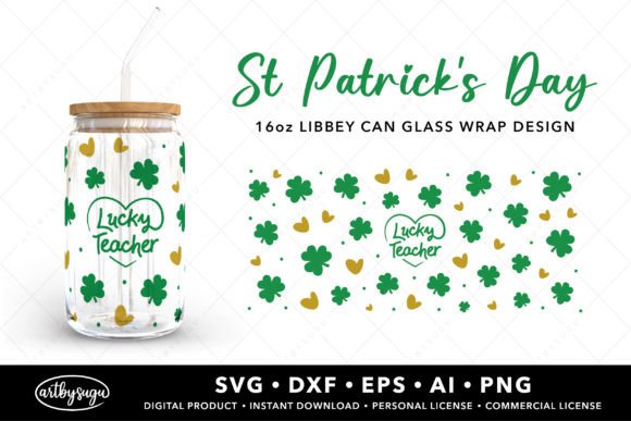 Lucky Teacher Can Glass Wrap SVG: A Versatile Graphic Design Asset for Content Creators