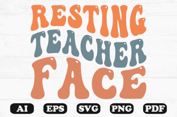 Resting Teacher Face Retro Wavy SVG Review for Embroidery Projects