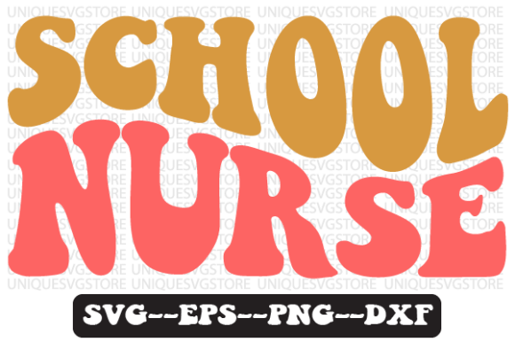 School Nurse Groovy Retro Svg Design for Crafts and Graphics