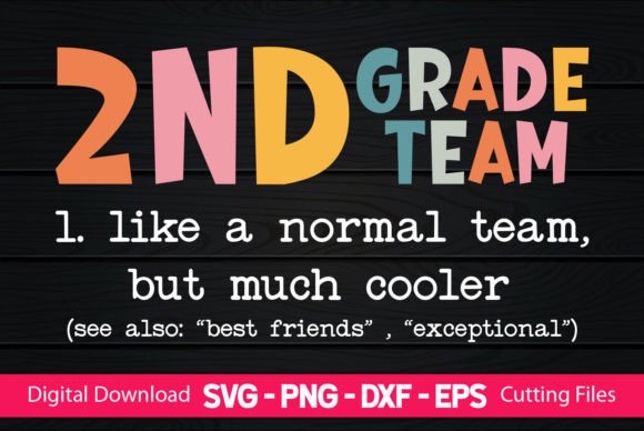 Teacher 2nd Grade Team SVG Design for Crafts and Graphics