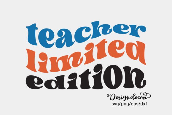 TEACHER Limited Edition Retro Wavy Graphic for Crafts