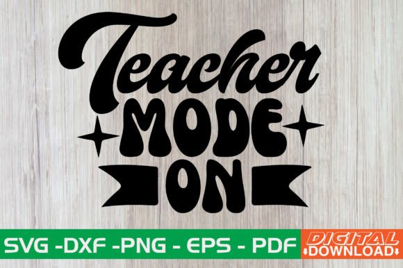 Teacher Mode on Retro SVG: A Graphic Design Asset for Crafts and Commercial Use