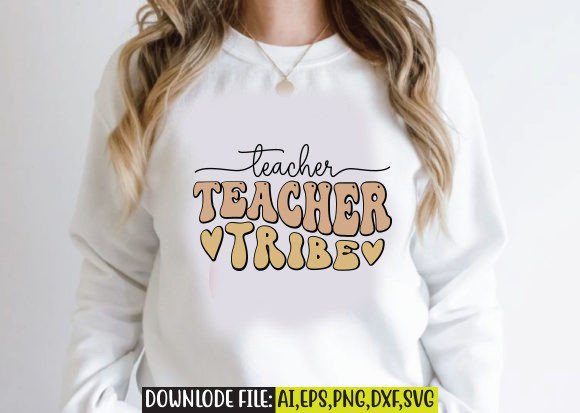 Teacher Tribe Retro Design: A Versatile Graphic for Crafts and Merch